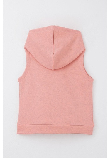 Breeze Kız Çocuk Yelek Kalp & Yazı Nakışlı Fermuarlı 3-8 Yaş, Somon Melanj Somon Melanj