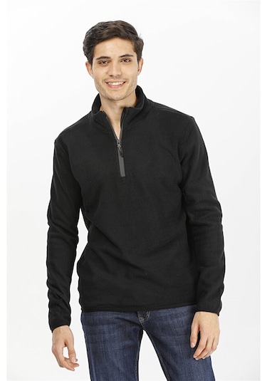 Exuma Yarım Fermuarlı Polar 2312001-black Siyah