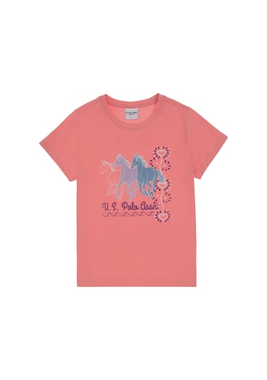 U.s. Polo Assn. Kız Çocuk Pembe Tişört 50306200-vr041 Pembe