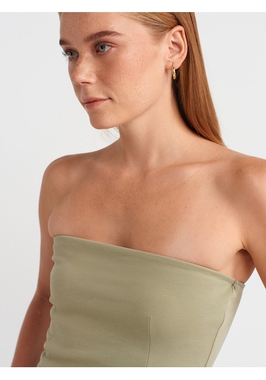 Dilvin 31860 Straplez Top-çağla Çağla
