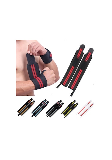 Bır Boyut-1 Parça Ayarlanabilir Ağırlık Kaldırma Kayışı Fitness Salonu Spor Bilek Wrap Bandaj El Desteği Bileklik 6 Renkler-5 Çok Renkli
