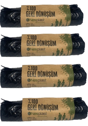 Endüstriyel Jumbo Çöp Torbası 400 Gr. Siyah 80x110 Extra Kalın 10' Lu 4 Rulo Çöp Poşeti