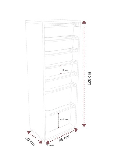 %100 Mdf - Xl Mono 9 Sepetli Oyuncak Dolabı Beyaz