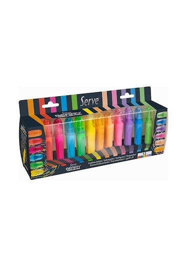 Serve Berry Fosforlu Kalem 12 Renkli Set Sv-Brfk12Ktfrps Çok Renkli