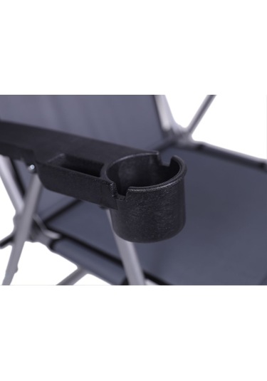 Alin Metal Kamp Sandalyesi 4''lü Lüks Bardaklı Kamp Sandalyesi Ve Masa Set Trf-01 Gri Gri