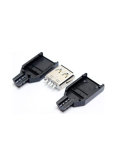 5 Adet Plastik Kapaklı Usb A Tipi Erkek Soket 5 Adet Usb Dişi
