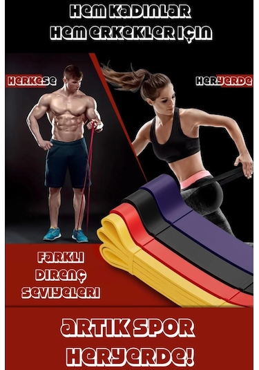 5 Kg Sarı Direnç Bandı Kas Geliştirme Pilates Lastiği Hafif Sert Fitness Egzersiz Bandı Sarı