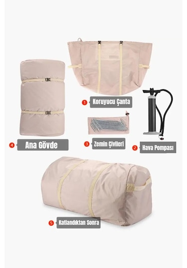 Robo 6 Kişilik 4 Mevsim Şişme Kamp Çadırı (Oxford 210T UPF>40 Kumaş, -40 °C'ye Kadar Kullanım)