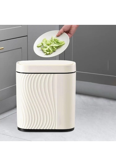 Suntek Magideal Ev Ofis Tuvalet Için Akıllı Çöp Kutusu Bej