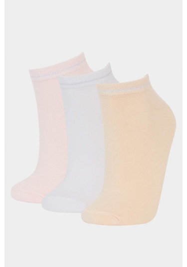 Defacto Kadın Dikişsiz 3lü Bambu Patik Çorap B8452axnssf1 Açık Pembe