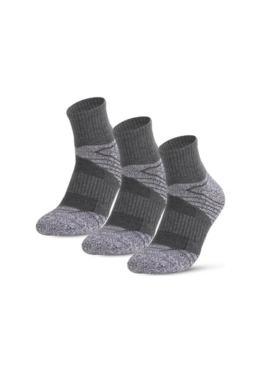 Koyu Gri Erkekler 3 Çift Atletik Pamuk Çorap Açık Spor Rahat Ekip Çorap Yürüyüş Trekking Yürüyüş İçin