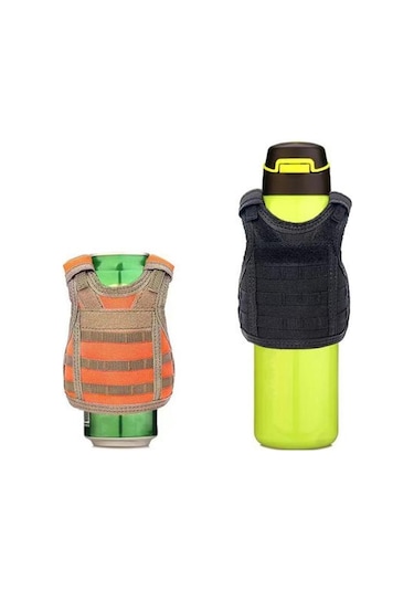 Bira Şişesi Yelek Kapağı Askeri Mini Minyatür Yelek Şişe İçecek Kol Şişe Kutuları Yelek Ayarlanabilir Omuz Askıları İçecek Kapağı A