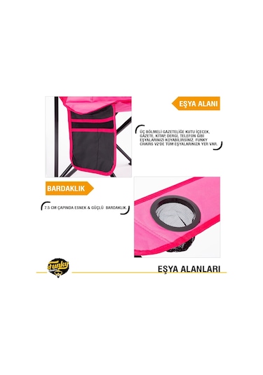 Funky Chairs V2 Pembe Kamp Sandalyesi