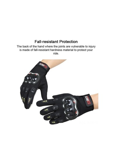 Fastbuy Erkek Motosiklet Eldiveni Kırılmaya Dayanıklı Kaymaz Dokunmatik Ekranlı Nefes Alan Kış Yaz 203 Kırmızı