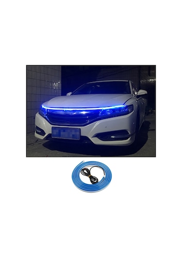 1.5m Araba Kaputu Pvc Silikon Su Geçirmez Drl Işık Şeridi Süper Parlak Esnek Dekoratif Işık - Mavi