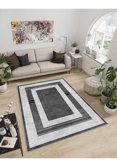 Dijidekor Işıltı Koleksiyonu Model30 Süngerli Dijital Baskılı Saçaksız Mutfak Halısı Yolluk