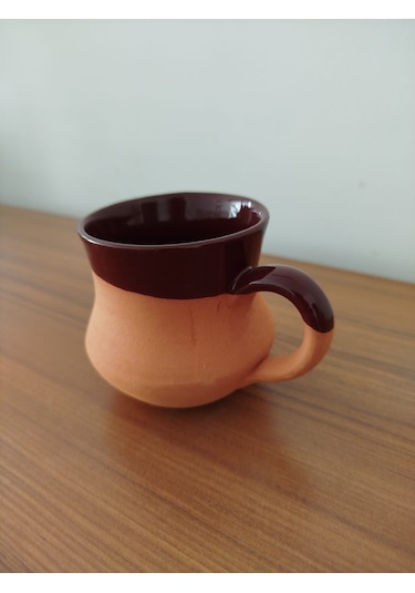 Toprak El Yapımı İçi Sırlı Soğuğu Koruyan Kupa Bardak 230 Ml.