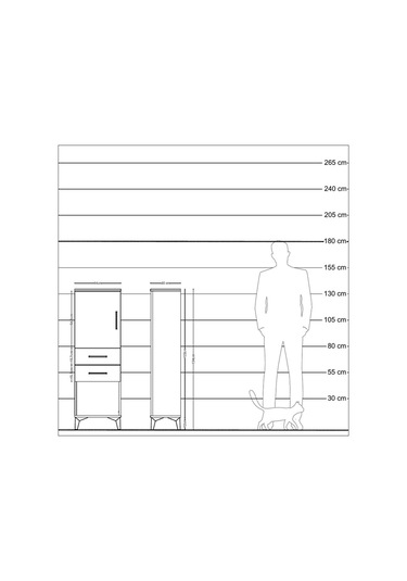 Arges Dolap 2 Raflı 2 Çekmeceli Tek Kapaklı 44x30x134 Çam-çam Atlas Çam
