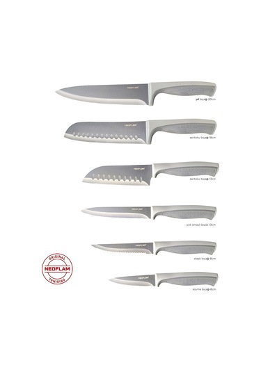 Neoflam Fika Microban Bıçak Seti Gri 6'lı Gri