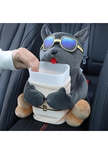 Createtech Sevimli Peluş Peçete Kutusu, Köpek Kağıt İçin Hayvan Dokulu Doku, Antik Adog 2'li Paket Antik