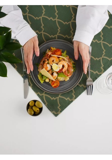 Magistro Urban Kenarlı Porselen Yemek Tabağı, D 22 Cm 102233719 Gri