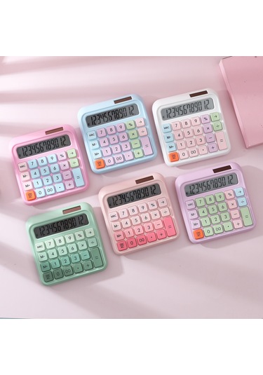 Tenfowee Güneş Enerjili Renkli Hesap Makinesi - Aaa Pil Hariç Beyaz