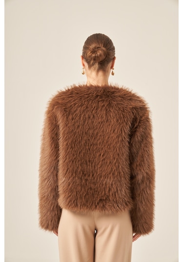 Ftz Women Kadın Peluş Mont Kahve 31241 Kahverengi