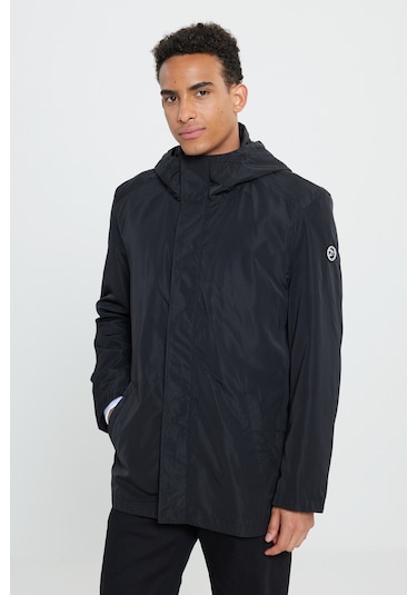 AC&Co / Altınyıldız Classics Erkek Sıyah Standart Fit Normal Kesim Kapüşonlu Dik Yaka Trençkot Siyah AC&Co / Altınyıldız Classics Erkek Sıyah Standart Fit Normal Kesim Kapüşonlu Dik Yaka Trençkot Siyah