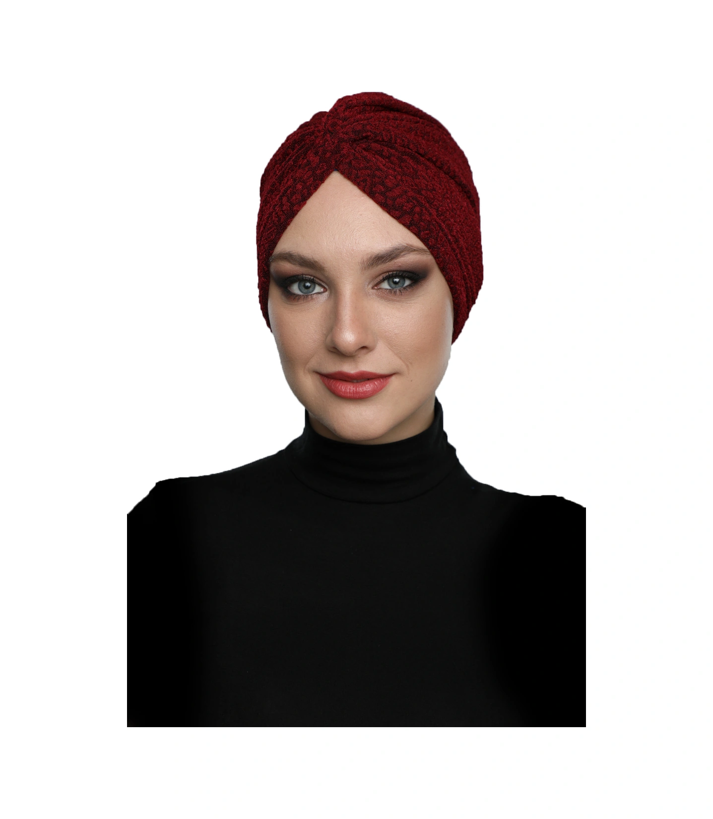 Brokar W Bordo Hazır Türban Tesettür Bone Bordo