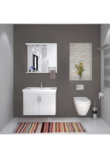 Denko Lotus 80 Cm Mdf, Lake Banyo Dolabı Takımı Çok Renkli Denko Lotus 80 Cm Mdf, Lake Banyo Dolabı Takımı Çok Renkli