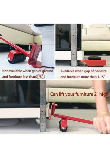 Flybuy Zahmetsiz Mobilya Taşıma Seti, Kullanışlı Kolu Ve Araba, 400kg'a Kadar, Kullanıcı Dostu Design -