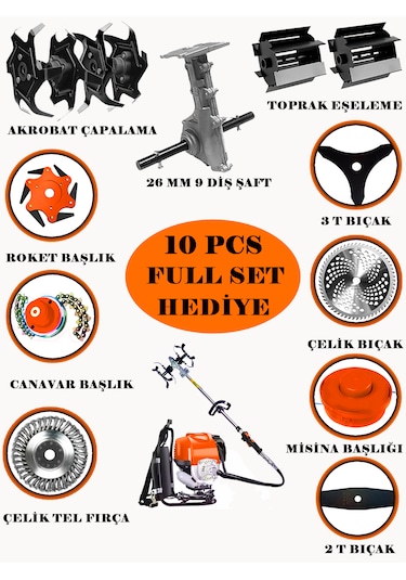 Eisenn BP-454 10in1 Sırt Tipi Tırpan