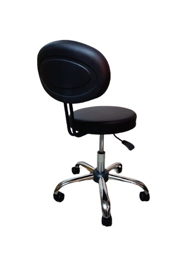 Sırtlıklı Çalışma Taburesi Krom Yıldız Ayaklı