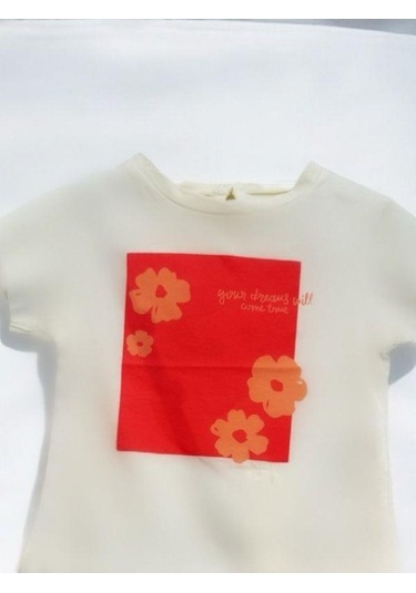 Kız Bebek Şortlu Takım-14538 Ekru