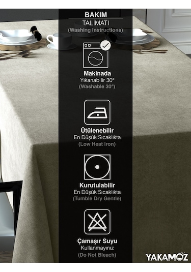Kum Beji Kadife Dokulu Masa Örtüsü Dertsiz Velvet Touch Serisi Kum Beji