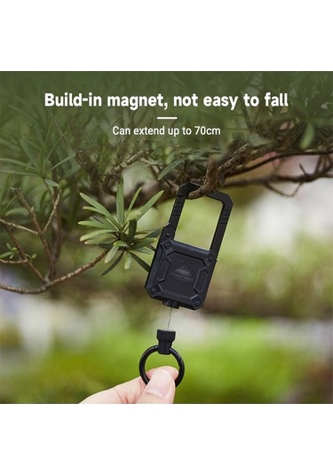 Pazly Dayanıklı Zincirli Çekmeli Anahtarlık - Uzun Bileklik, Manyetik Karabina, Çinko Alaşım, Çok Renkli, Anahtar & Araba Anahtarı İçin Çok Renkli