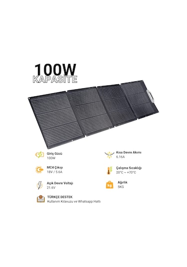 100w Katlanabilir Yüksek Verimli Güneş Enerjisi Şarj Paneli