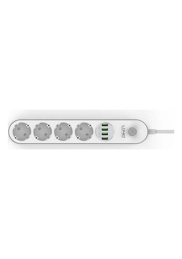 Ldnio SE4432 4xUsb Çıkışlı 4'lü Akım Korumalı Priz Beyaz