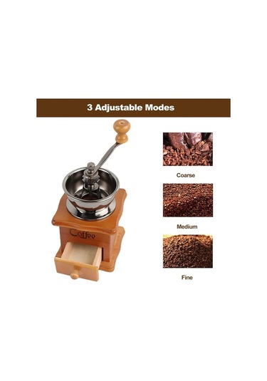 Jialan Vintage Ahşap Manuel Kahve Çekirdeği Değirmeni Dekorasyon Ahşap