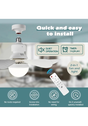 Xuweiwei Uzaktan Kumandali Akilli Tavan Fani 40w 52 07cm Cok Renkli 3 Hiz Ayarlı Led Aydinlatma E26 E27 Ampul Zamanalayici Yatak Oturma Odasi Garaj