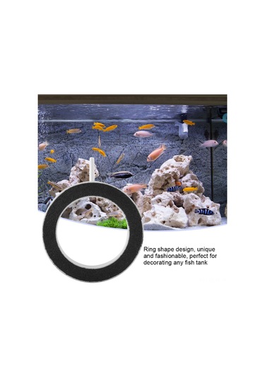 Qingmipy Akvaryum Oksijen Artırıcı Halka Şekilli Baloncuk Taşı Plastik+sinterli Taş - 125mm Çap, Kolay Kurulum, Suya Oksijen Verir