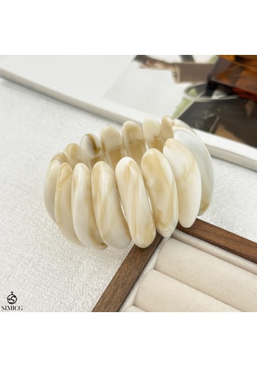 Bohem Stili Çok Katlı İregular Bileklik Seti Beyaz