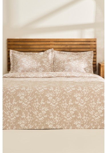 Kaşmir Home Eternal Çift Kişilik Yatak Örtüsü Takımı Bej Bej