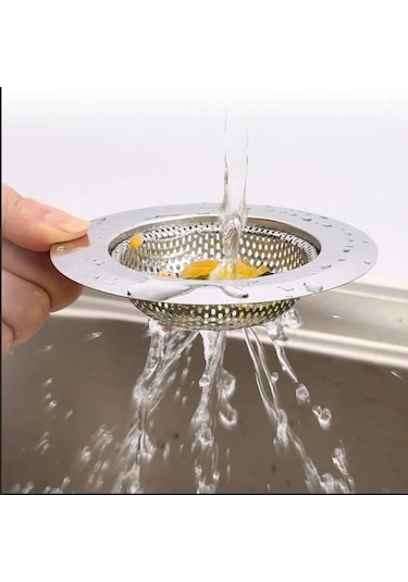 1 Adet Pratik Paslanmaz Çelik Lavabo Süzgeci 7,5 Cm Çelik Mutfak Lavabo Süzgeci Evye Süzgeç