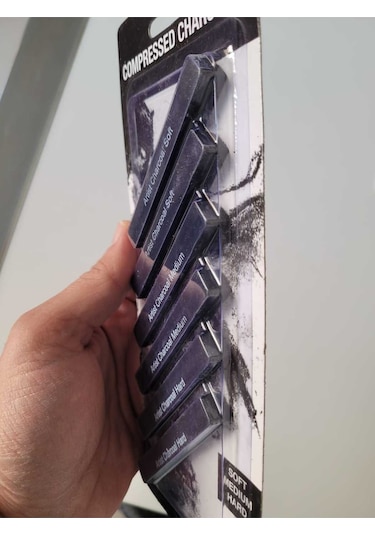 Pres Kömür Kalem Blok Füzen Kalemi 6lı Set Soft-medium-hard Eskiz Set Eskiz Set Compressed Charcoal