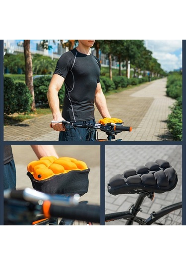 Bc-203 Pompalı Bisiklet Katlanır Minder Koltuk Kılıfı, Şişme Hava Yastığı Bisiklet Koltuğu Kılıfı, Boyut: M
