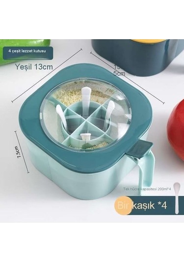 Ganzhoushop Set Mutfak Kutusu Kombinasyonu Ev Baharatlık Baharat Ambition 2'li Ms Pratik Saklama Çözümü Mavi