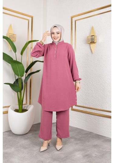 Aerobin Kumaş İkili Takım - Gül Kurusu / T0109 Gül Kurusu Çok Renkli