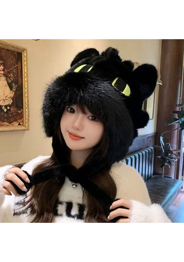 Şık Kışlık Polar Şapka, Kulaklıklı Kalın Ve Sıcak Polar Şapka, Stil 10 Beyaz