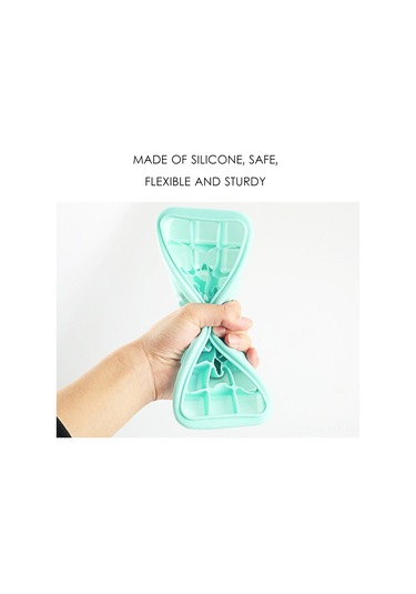 Suofeng Ev Ve Bar Kullanıma Silikon Buzluk 24 Hücre Kapaklı Buz Formu Yeşil Çok Renkli